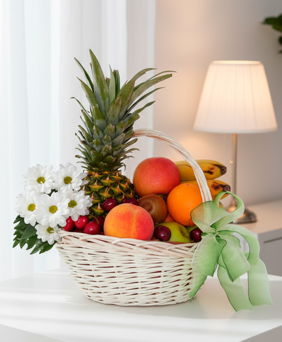 Cesta de Frutas y flores
