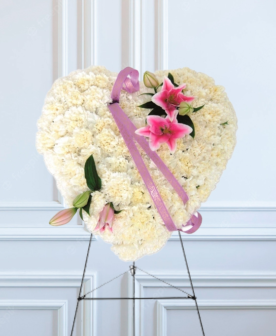 Corazon de flores para difunto